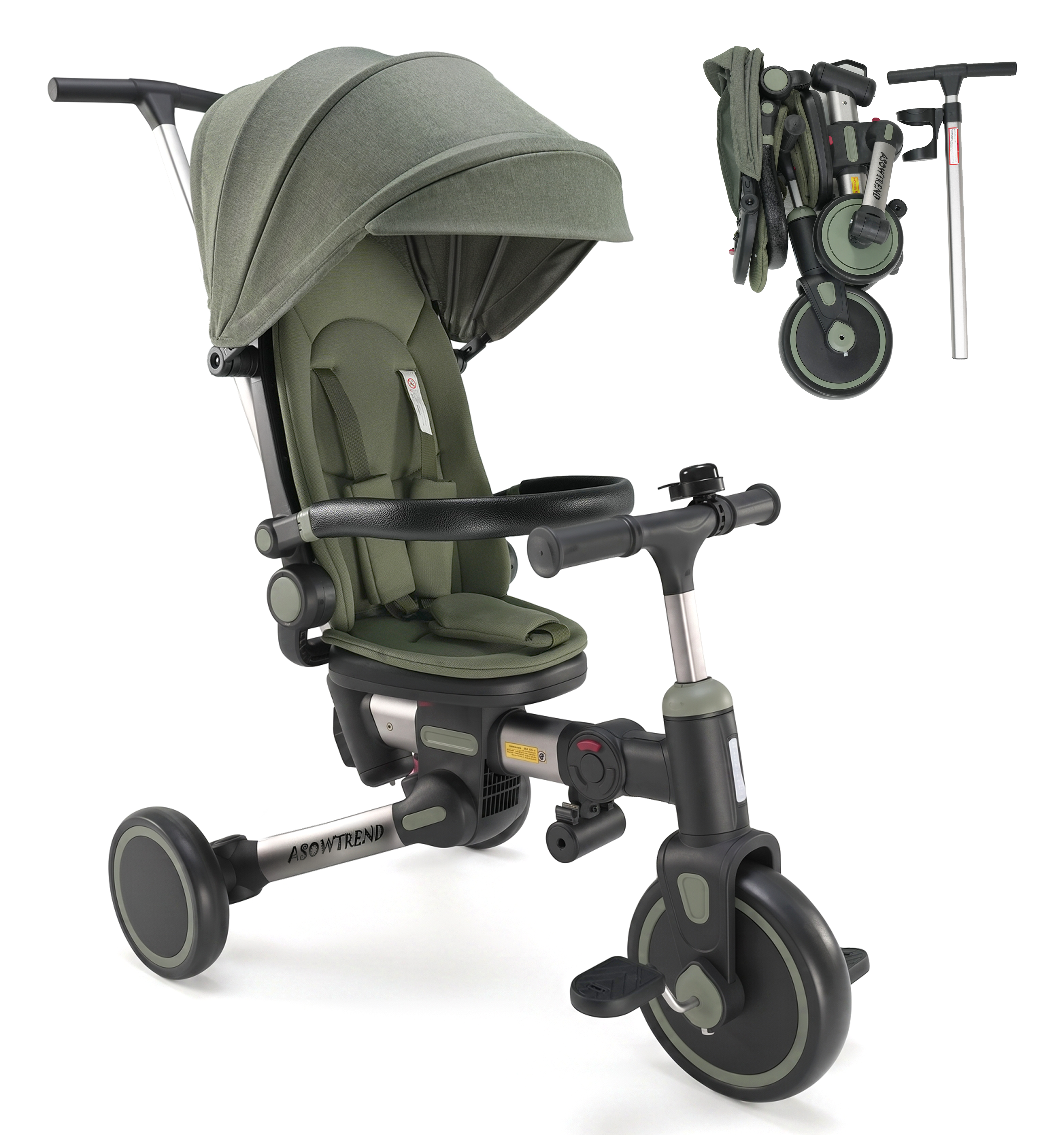 【新品・未使用】ASOWTREND 7in1 子供用 三輪車 グリーン ASOWTREND 7in1 三輪車 | 紀雲合同会社 KIUN