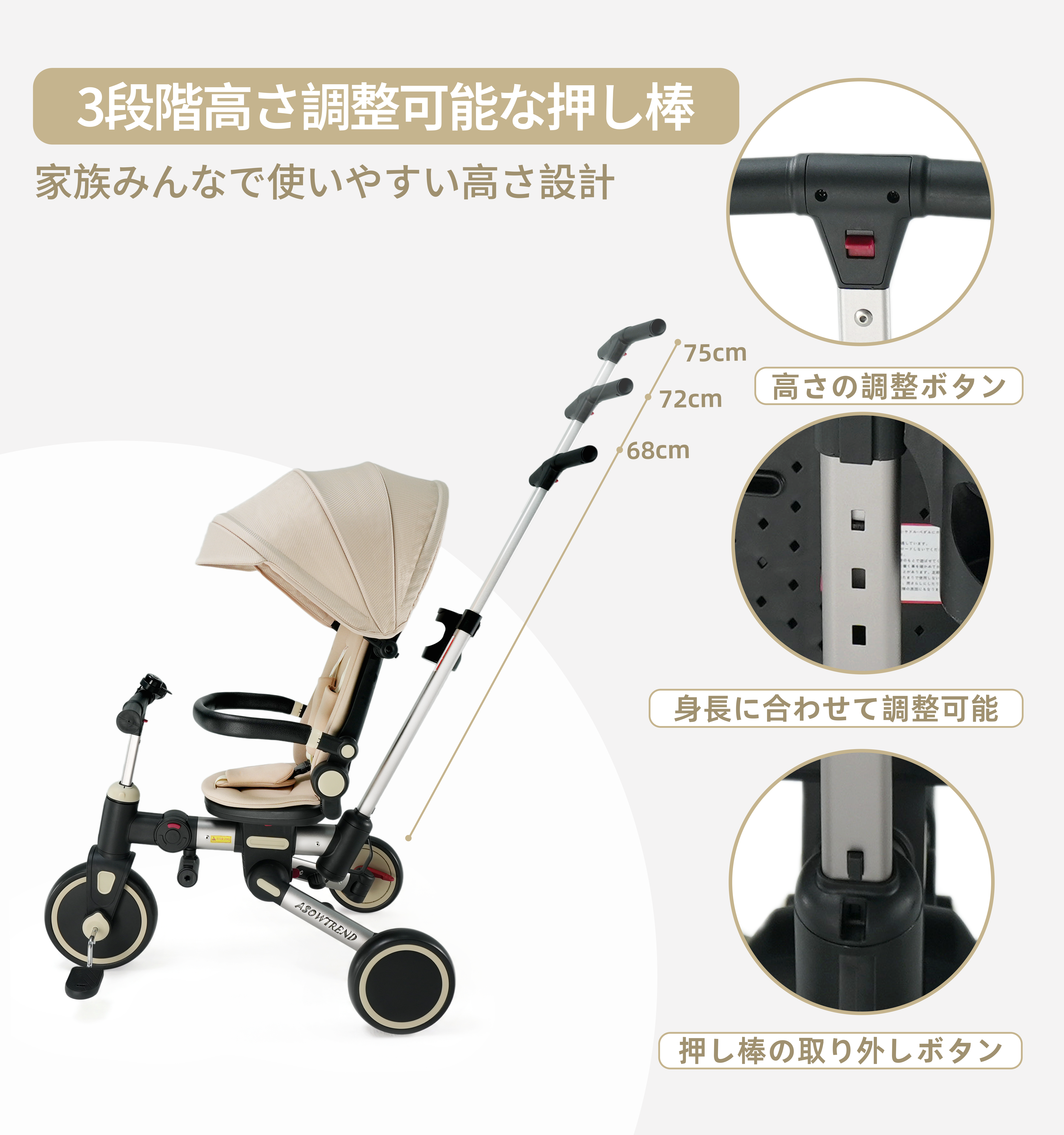 ASOWTREND 7in1 三輪車 | 紀雲合同会社 KIUN